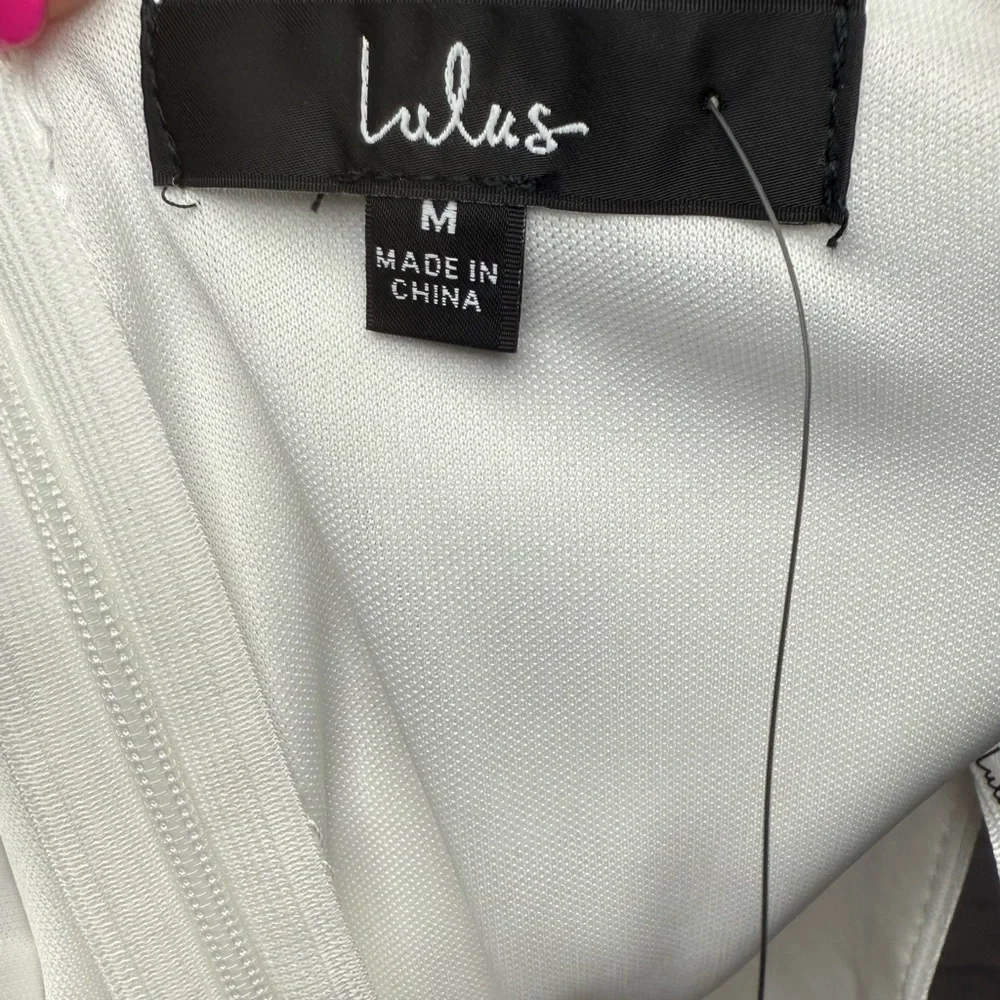 Lulu's Cream Satin Fringe Maxi Dress - Picture 4 of 4